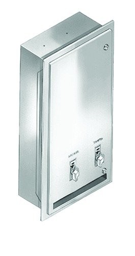 Bradley 401-400000 Napkin/Tampon Vendor, Recessed 