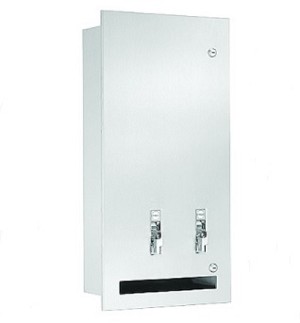 Bradley 4017-440000 Napkin/Tampon Vendor, Recessed, 1 