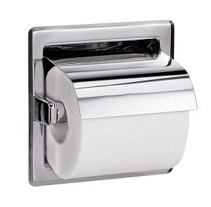 Bradley 5103-550000 Toilet Tissue Dispenser, Recessed, Single 