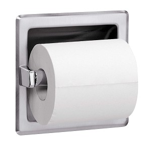 Bradley 5104-520000 Toilet Tissue Dispenser, Recessed, Single 