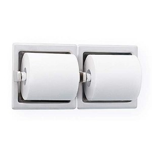 Bradley 5124-520000 Toilet Tissue Dispenser, Recessed, Dual 
