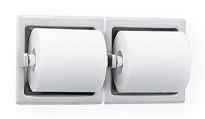 Bradley 5125-000000 Toilet Tissue Dispenser, Recessed, Dual 