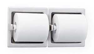 Bradley 5125-525500 Toilet Tissue Dispenser, Recessed, Dual 