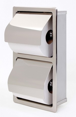 Bradley 5127-000000 Toilet Tissue Dispenser, Recessed, Dual 