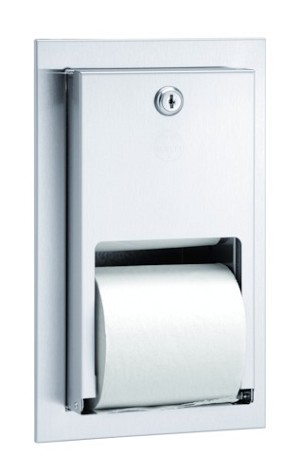 Bradley 5412-000000 Toilet Tissue Dispenser, Recessed, Dual 