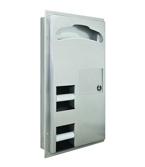 Bradley 591-000000 Combi Seat Cover/TT Dispenser, Waste 