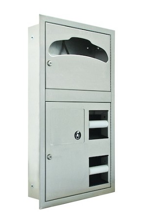 Bradley 5912-000000 Combi Seat Cover/TT Dispenser, Waste 