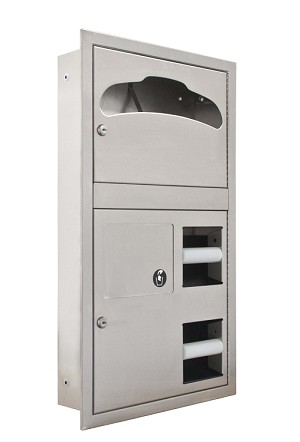 Bradley 5912-100000 Combi Seat Cover/TT Dispenser, Waste 