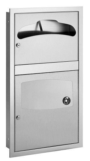 Bradley 5932-110000 Combi Seat Cover/Waste, Surface-Mounted 