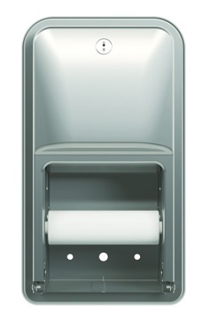 Bradley 5A00-000000 Toilet Tissue Dispenser, Recessed, Dual 