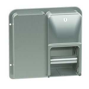 Bradley 5A20-000000 Toilet Tissue Dispenser, Partition, Dual 