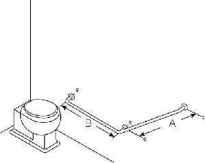 Bradley 8120-0551818 Grab Bar- Concealed- 1-1/2 OD x 18 x 18 