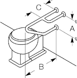 Bradley 8120-116000 Grab Bar- Concealed- 1-1/2 OD x 16 x 24 
