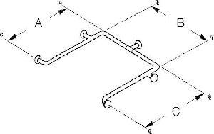 Bradley 8122-060307230 Grab Bar- Concealed- 1-1/2 OD x 30 x 72 x 30 