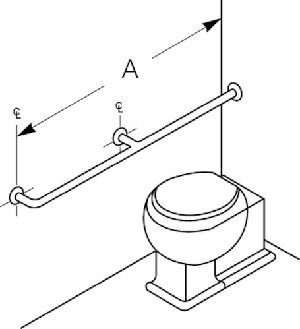 Bradley 8170-003520 Grab Bar- Exposed- 1-1/2 OD x 52 