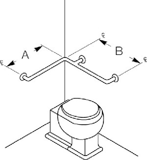 Bradley 8320-059000 Grab Bar- Concealed- 1-1/4 OD x 40 x 52 