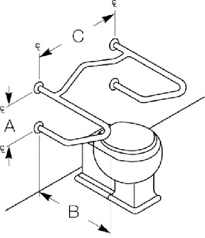 Bradley 8320-118000 Grab Bar- Concealed- 1-1/4 OD x 16 x 24 