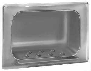 Bradley 9403-000000 Soap Dish, Satin Stainless, Recessed 