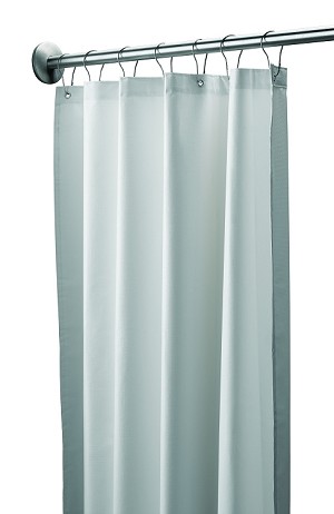 Bradley 9533-367200 Shower Curtain, Vinyl, White 