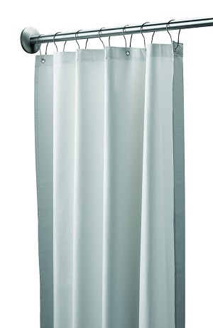 Bradley 9533-727200 Shower Curtain, Vinyl, White 