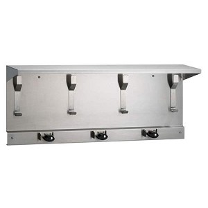 Bradley 9933-000000 Utility Shelf w/Mop & Broom Holder 