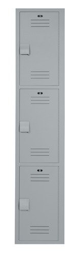 Bradley LK1212723HV-203 Locker 12in.W 12in.D 72in.H- 3-Tier 