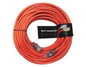 Greentech Power Extension Cord Custom Printed 100 Foot 12 Gauge Orange 